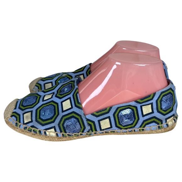 Tory Burch Cecily Embellished Sequin Espadrille Flats Women's Size 8 - Picture 2 of 10
